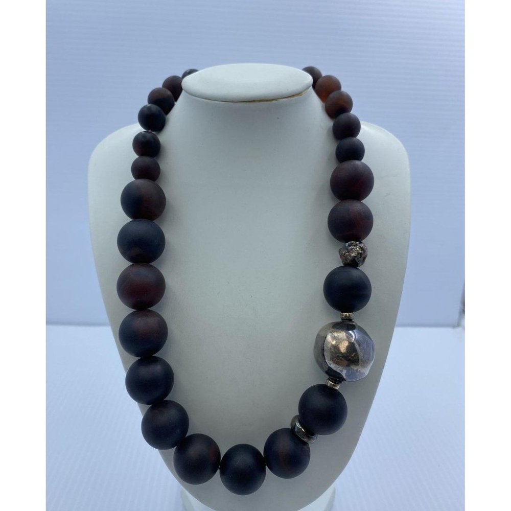 *Retired* Silpada Sterling & Agate Stone Beaded Necklace